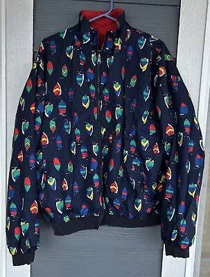 Vintage Duffel Sportswear/Windbreaker Red/Blue Reversible Jacket Size XL Mens • $24.99