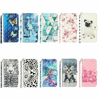 Flip Painted Leather Wallet Phone Case For IPhone 12 11 Pro Max XR XS 6 7 8 SE • $8.44