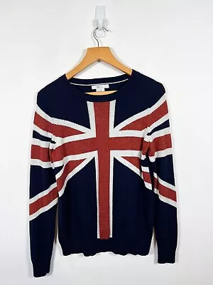 Boden Estella Union Jack Jumper Sweater Women Medium Wool Cashmere Cont Pullover • £24.98