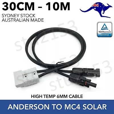 Solar Panel Cable Anderson Plug To Mc4 Type Connectors Various Lengths 6mm Solar • $19.95