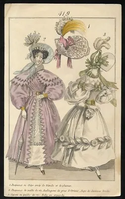 Townsend's Monthly Selection   Regency Fashion Plate   1829/1830   Plate 419 • £7.50