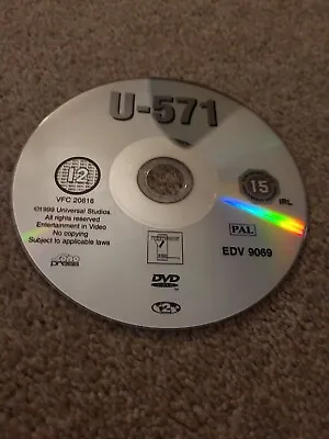 U-571 DVD Action & Adventure (2001)Matthew McConaughey-DVD DISC ONLY-NO DVD CASE • £0.99