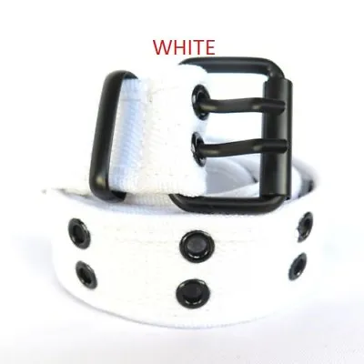 Canvas Double Grommet Hole Belt    100% Cotton & Strong & Unisex    Up To 4XL • $6.49