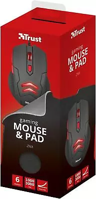 Trust Ziva Gaming Mouse And Mouses Pad Black • £10.99