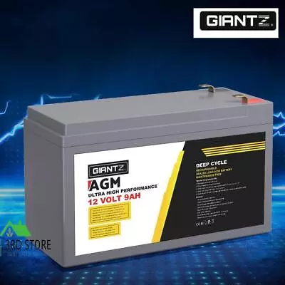 Giantz 12V 9Ah AGM Deep Cycle Battery Marine Sealed Power Solar 4WD Camping • $166.50