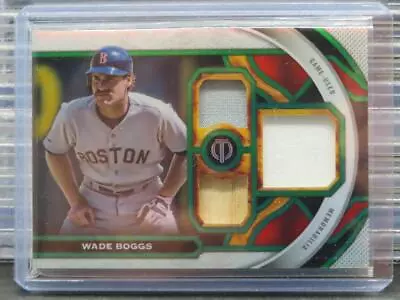 2023 Topps Tribute Wade Boggs Green Triple Game Used Jersey Bat #60/99 Red Sox • $0.99