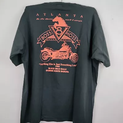 $40 • Buy Vintage Sturgis Rally Shirt XL Black Single Stitch Boss Hoss V8 Biker 90s