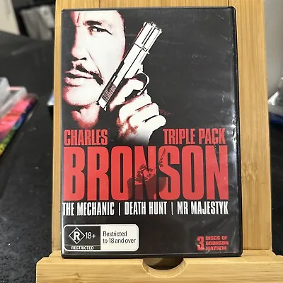 Charles Bronson Triple Pack Region 4  DVD The Mechanic Death Hunt Mr Majestyk • $12.99