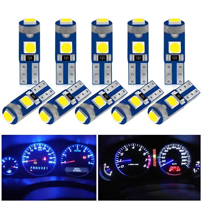 10X T5 74 3SMD-3030 LED Bulbs W/ Sockets For Instrument Gauge Cluster Dash Light • $6.06