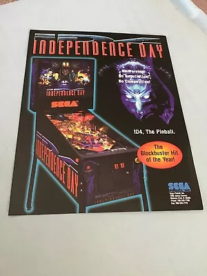 1996 Sega Independence Day Pinball Flyer • $7.99