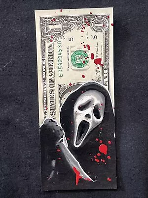 Scream Murder Money 1 Dollar Bill Original Painting Graffiti Art Street Art • $78