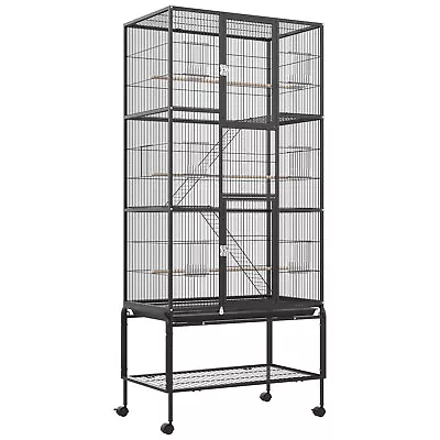 176CM Large Bird Cage 3 Perches Aviary Parrot Budgie Stand Alone Tray Wheels • $189.90
