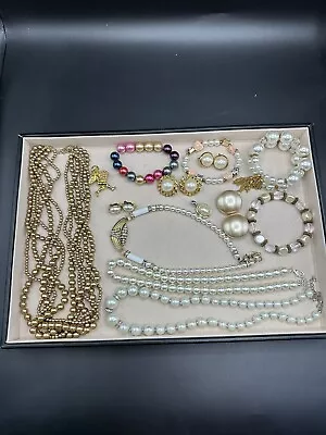 Vintage To Modern Mixed Pearl Jewelry Lot • $3.99