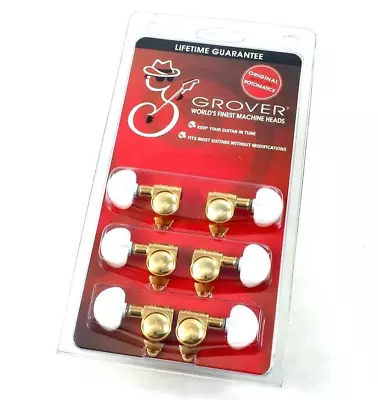 Grover Gold W/Pearl Button Rotomatic Tuners For Gibson®/Epiphone® Guitar 102GP • $92