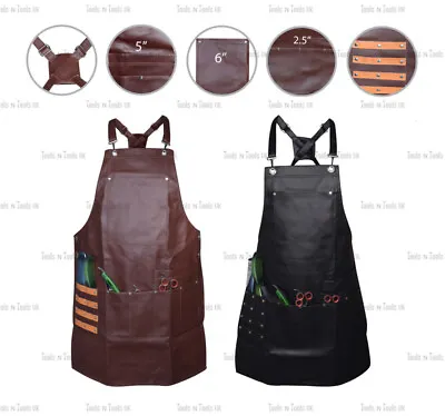 Pro Synthetic/ Artificial Leather Apron Salon Barber Stylist Unisex Hairdressing • £19.79