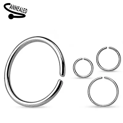 (2pc) 20g (0.8mm) Nose Hoop Annealed And Rounded Ends Ring Surgical  (B/6/4/21) • $4.99