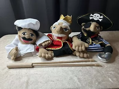 Melissa & Doug Lot Hand Puppets Muppets Chef Alfredo Pirate King Carl 14” • $58.75