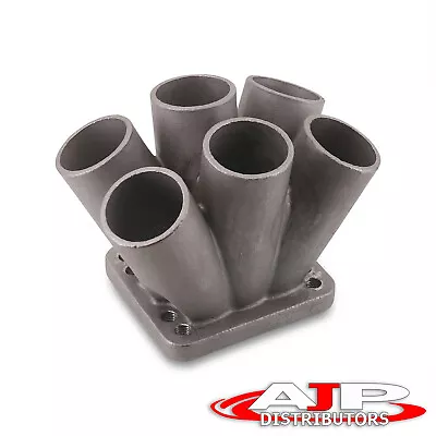 6 Cylinder Mild Steel 6-1 Header Turbo Manifold Merge Collector For T3 T4 Flange • $54.99