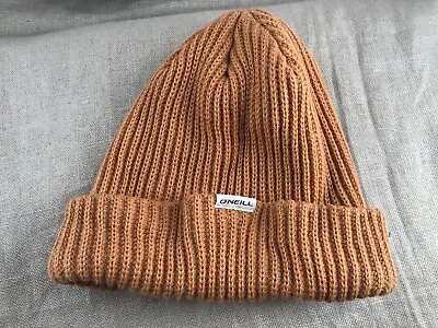 O' NEILL Beanie Knit Hat One Size Acrylic Light Brown Unisex • $4.99