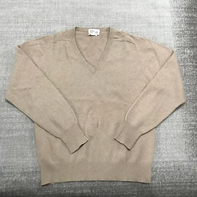 B Altman CO Sweater Mens Large Pullover Cashmere Beige Casual Vintage Preppy • $38.88