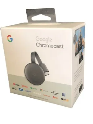 Google Chromecast 3rd Gen Charcoal Grey Digital Media Video Stream HD TV • $94.90