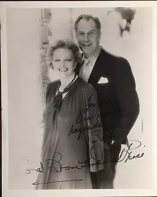 VINCENT PRICE + CORAL BROWNE—SIGNED PHOTO—Mame•Laura•Fly•LUBITSCH•TIM BURTON • $275.95