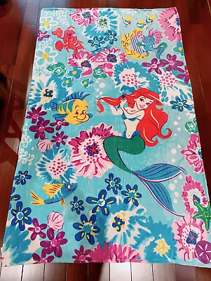 NEW Vera Bradley Disney ARIEL Floral Throw Blanket THE LITTLE MERMAID 80  X 50  • $48
