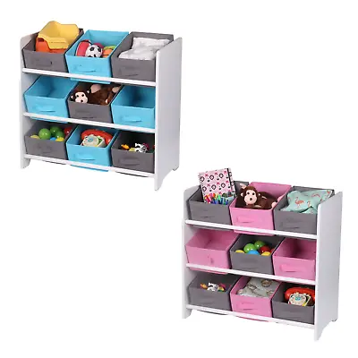 £42.99 • Buy Shelf Storage Basket Rack Hamper Wicker Baskets Children Toys Organiser Shelf