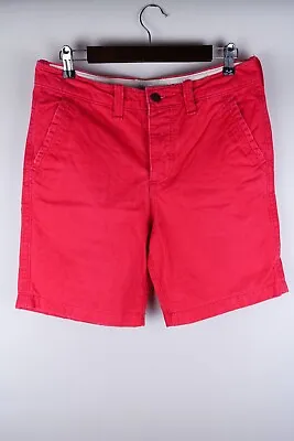 Abercrombie & Fitch Men Chino Shorts Casual Red Cotton Size W31 • £29.94
