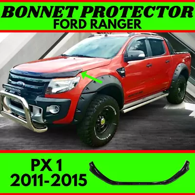 Fits Ford Ranger PX 1 (11-15) Bonnet Protector Hood Guard Shield Black Tinted • $89