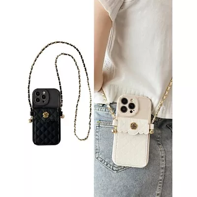 For OPPO Hot Wallet Case Holder Phone Cover Back Card Bag +Crossbody Strap Women • $10.56