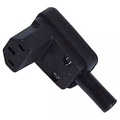 Rewireable IEC Right Down Angle C13 Inline Socket Adapter Plug 10A 250V Screws • £6.03