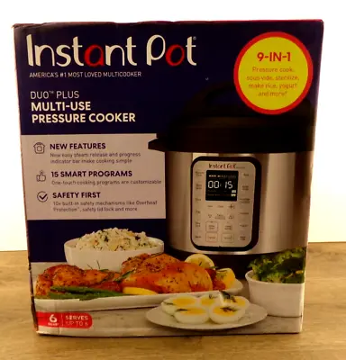 Instant Pot 6 Qt DUO Plus 60 9-in-1 Muti-Use Programmable Pressure Cooker NEW A2 • $80
