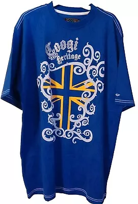 Coogi Shirt Mens 2XL Blue Embroidered AOP Urban Hip Hop Streetwear Vintage Y2K • $24