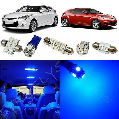 8x Blue LED Lights Interior Package Kit For 2012-2017 Hyundai Veloster YV1B • $12.79