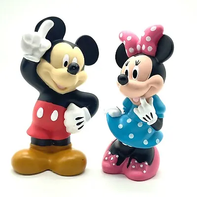 Disney Mickey Mouse And Minnie Mouse Plastic Figures Toys Cake Toppers 4.5 Inch • $22.80