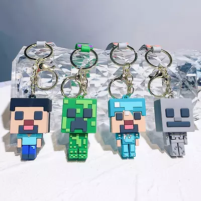 Minecraft Keychains Steve Creeper Pendant Keyholder Backpack KeyChain • $11.99