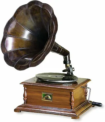 Working Gramophone-Phonograph Antique Look Functional-Replica Model-Brass Horn • $276.34