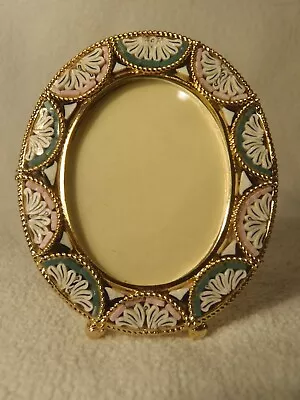 Vintage Miniature Micro Mosaic Picture Photo Frame Italy Oval Easel Back Glass • $35.99