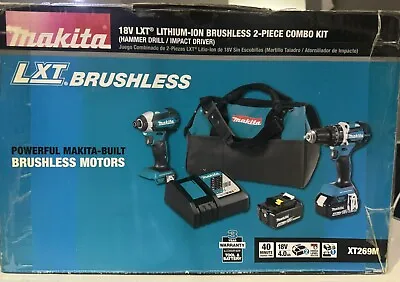 Makita XT269M 18V LXT Brushless Drill/Driver Combo Kit: 2 Batteries/bag/charger • $239