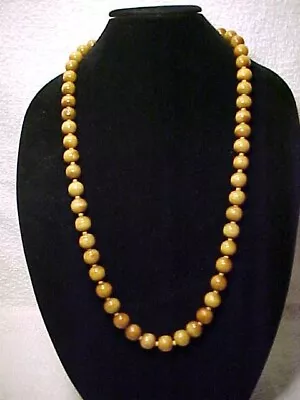 Brown Wood Beads Individually Knotted Necklace • $5.50