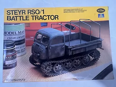 Vintage Testors Italeri Model Kit Steyr RSO/1 Battle Tractor 1/35-FREE SHIPPING • $20