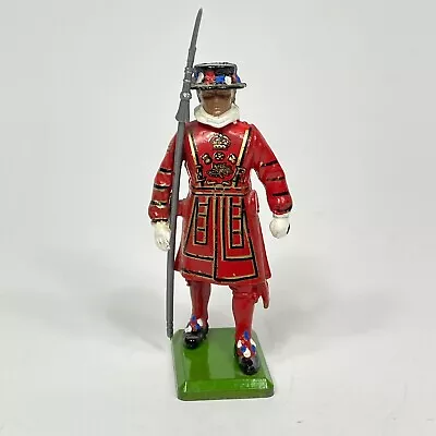 Vintage Britains LTD  Miniature Metal Soldier Guard Spear Red Coat 2.75  Tall • $4.95