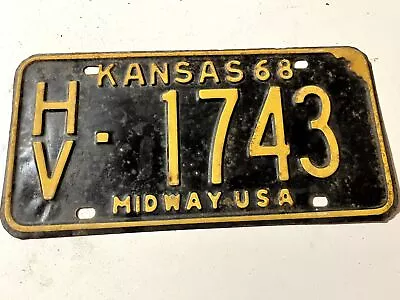 Vintage 1968 Harvey County Kansas License Plate 1743 • $7.65