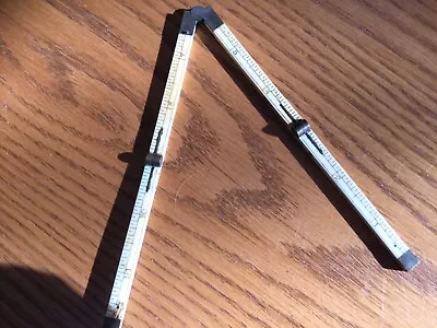 $120 • Buy Vintage Carpenter’s Folding Ruler Ivory Color And Brass Hinges 12”.  No 53