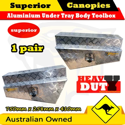 $2950 • Buy Aluminium Under Tray Body Toolbox 750 258 Underbody Pair Ute Undertray New 1pair