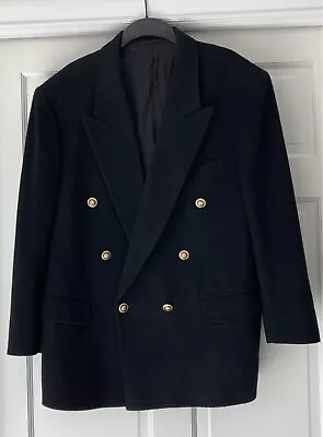 Mens Vicuna And Cashmere Sport  Coat Double Breasted Black Made In Scotland • $450