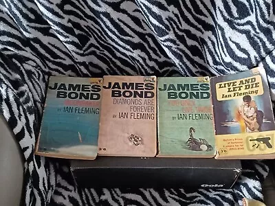 4 James Bond Books Vintage Live And Let Die Moonraker You Only Live Twice • £4.99