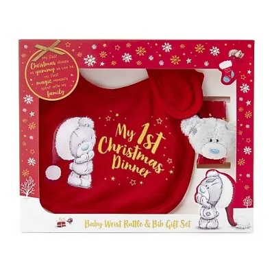 £13.65 • Buy Me To You My 1st Christmas Dinner Wrist Rattle And Bib Set Tiny Tatty Teddy Bear