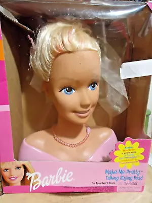 Vintage Barbie Make-Me-Pretty Talking Styling Head W/Box & Tiara Bride Veil B/O • $16